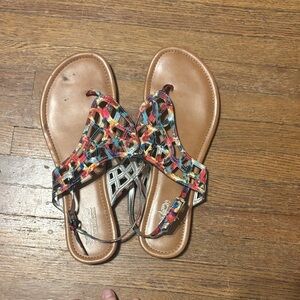 Coach Multicolor Woven Sandals